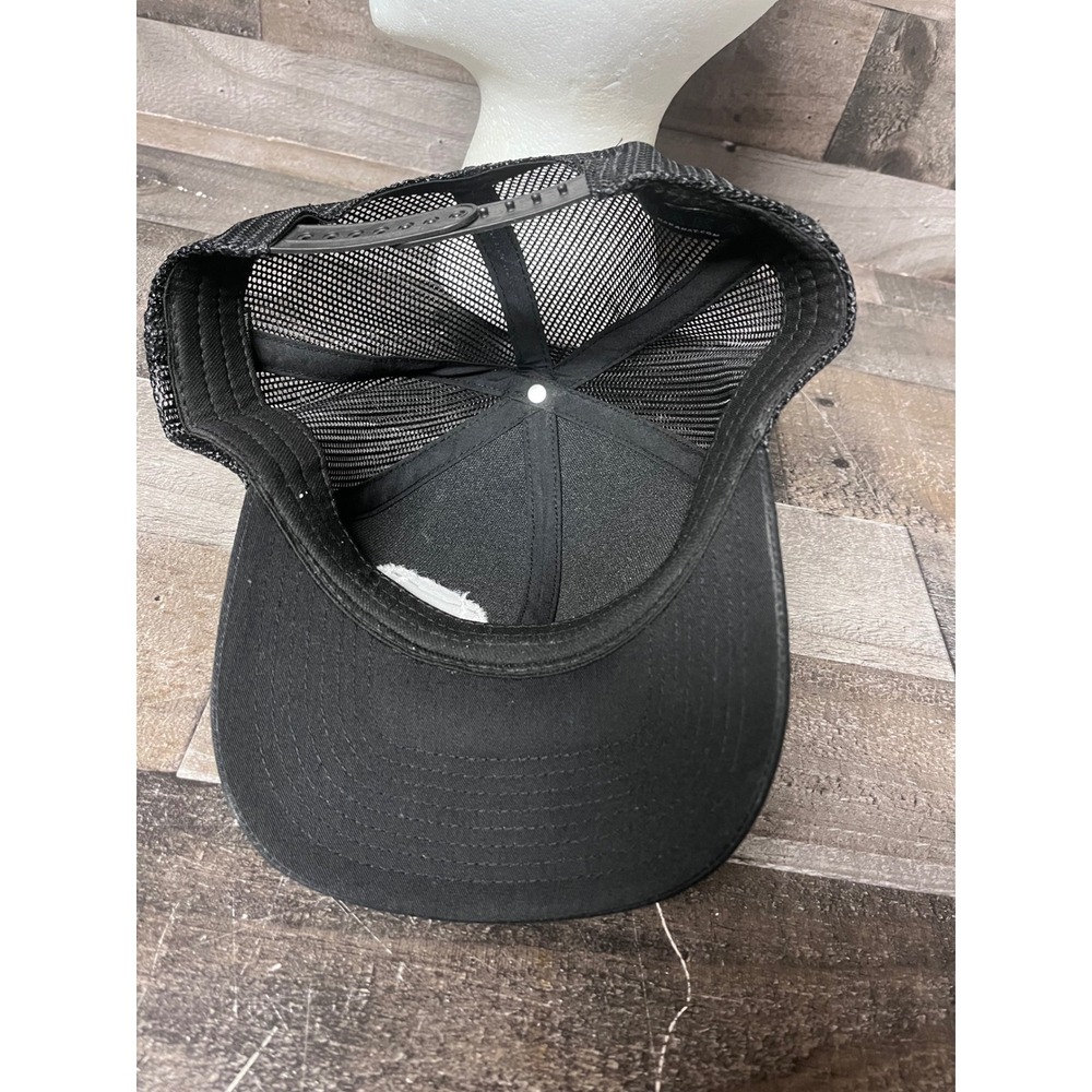 Haka Black Trucker Hat White Antler Logo Mesh Snapback Baseball Cap Mens OSFM - Picture 6 of 7